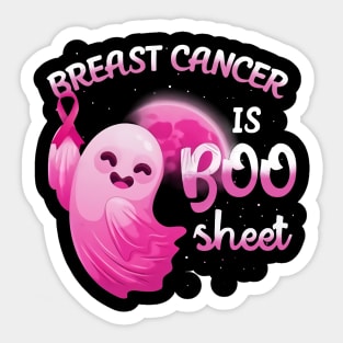 Halloween Breast Cancer Is Boo Sheet Ghost Pink Ribbon Sticker